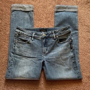EUC Silver Jeans Medium Wash Cropped Denim w/Cuff Nordstrom
